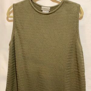 COLDWATER CREEK TANK/TUNIC SZ XL OLIVE COTTON